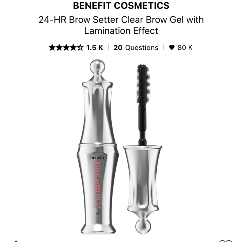 Mini 24-hr Brow Setter shaping gel for brows clear
